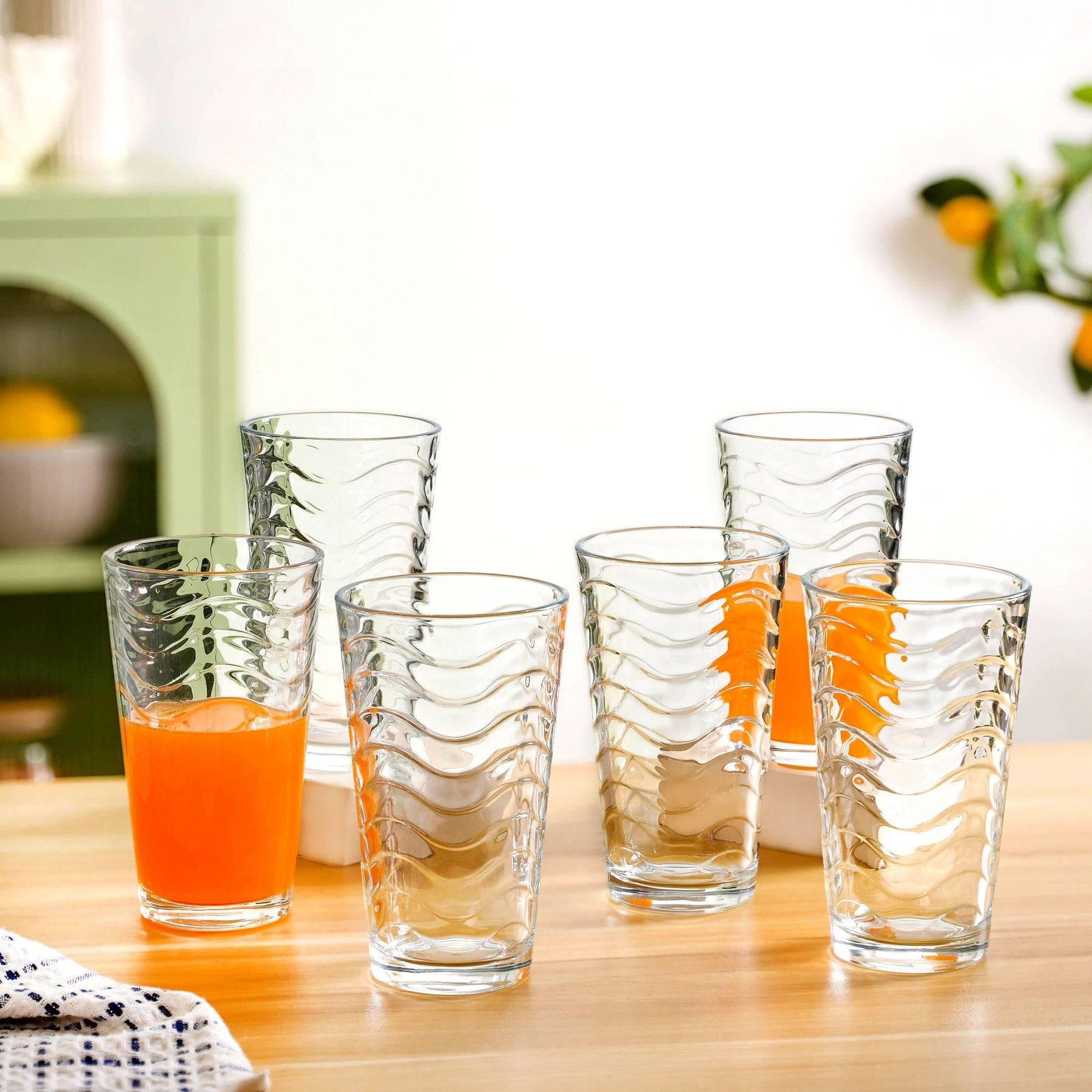 Wavy Tall Tumbler Set Of 6 450ml