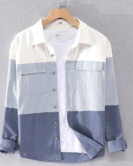 Gray  patch work full sleeve shirt