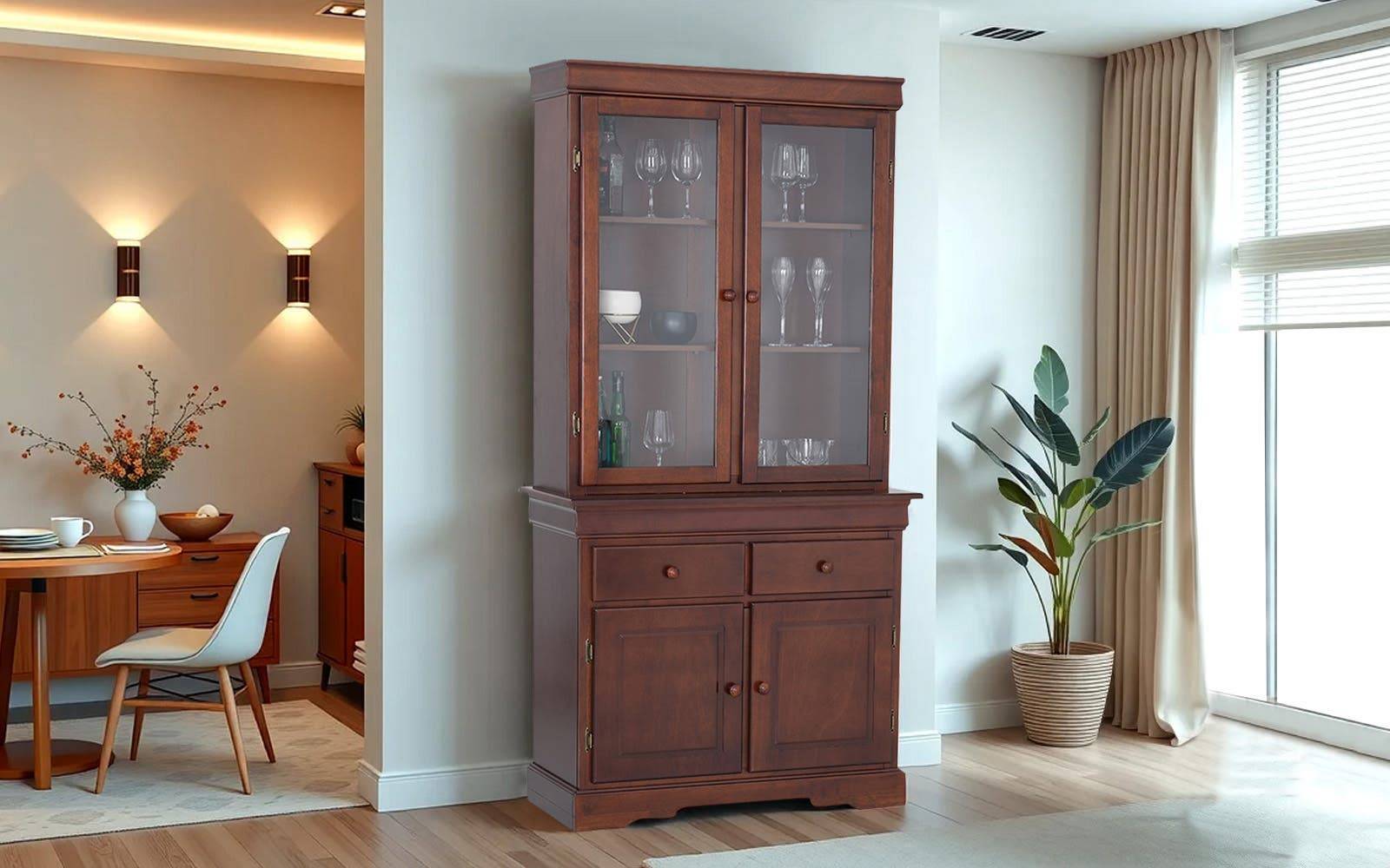 Royaloak Texas American Wooden Crockery Unit 2 Door