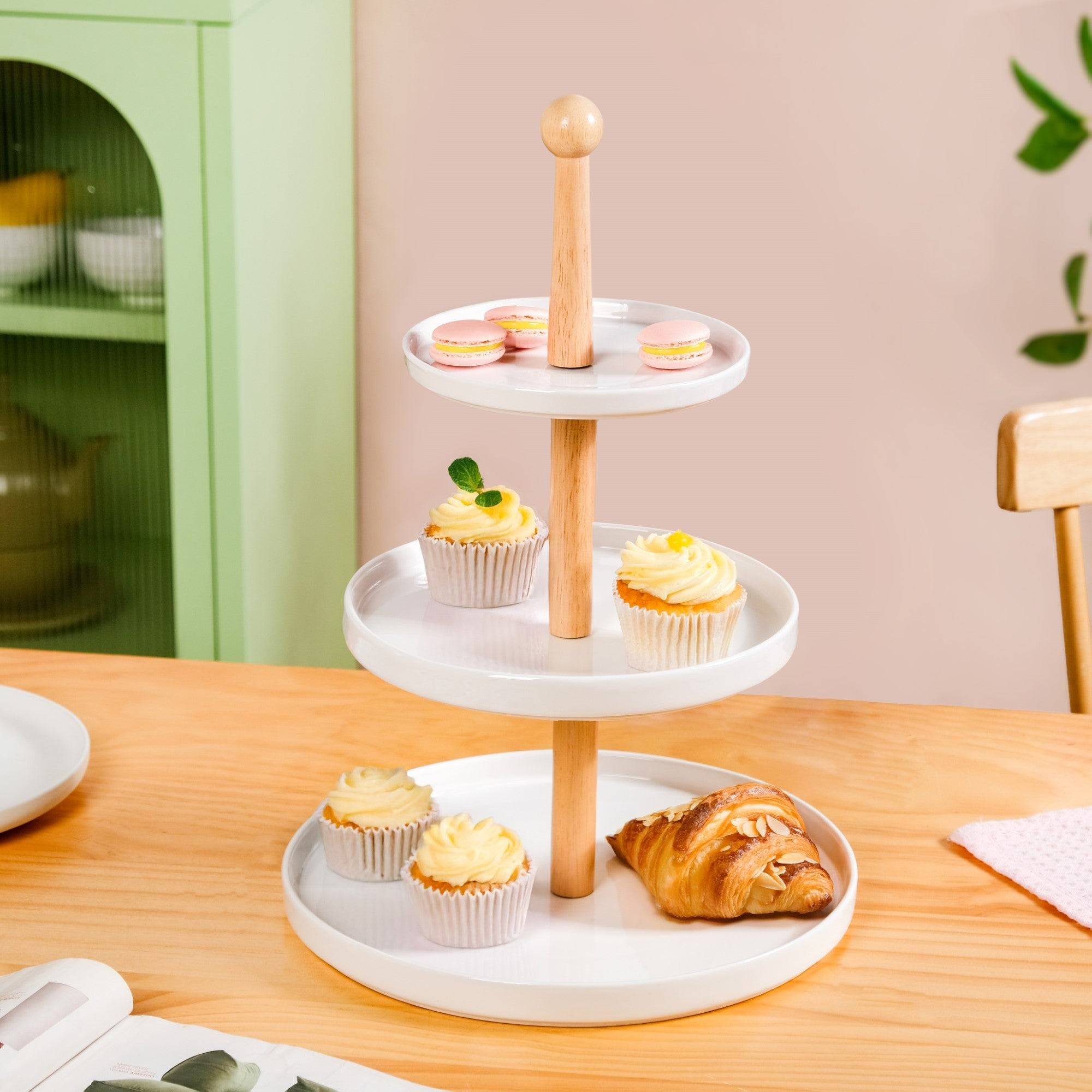 White 3 Tier Ceramic Cupcake Stand buy only at ₹2590