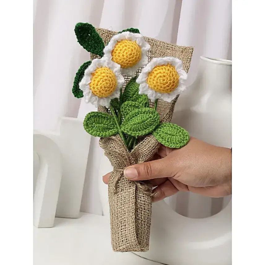 White Sunflower Serenity Crochet Wrap