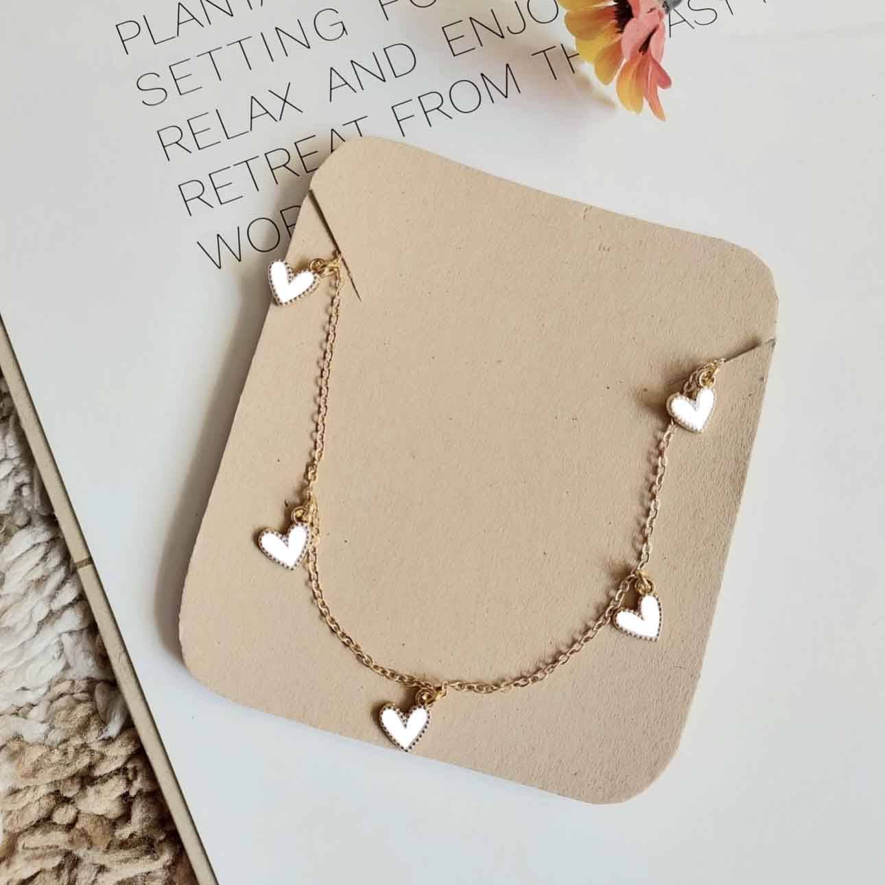 Five White Heart Necklace buy only at ₹99