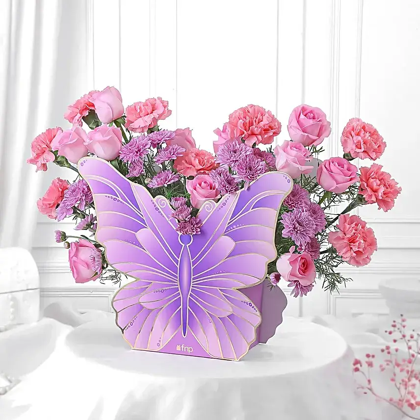 Wings of Love Rose Vase Arrangement
