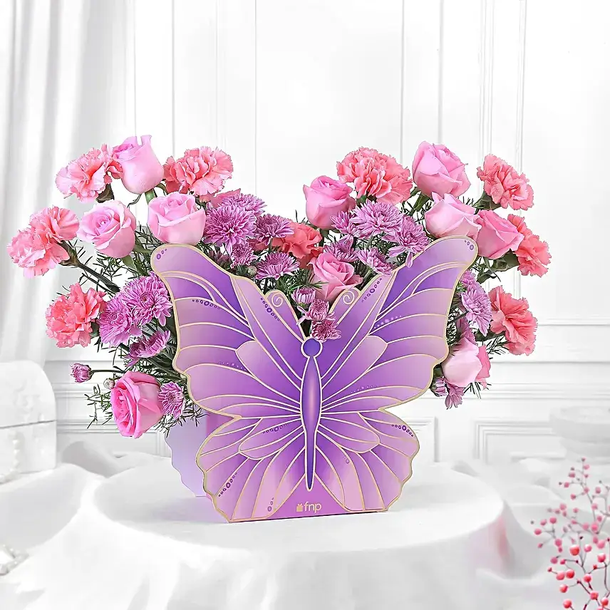 Wings of Love Rose Vase Arrangement