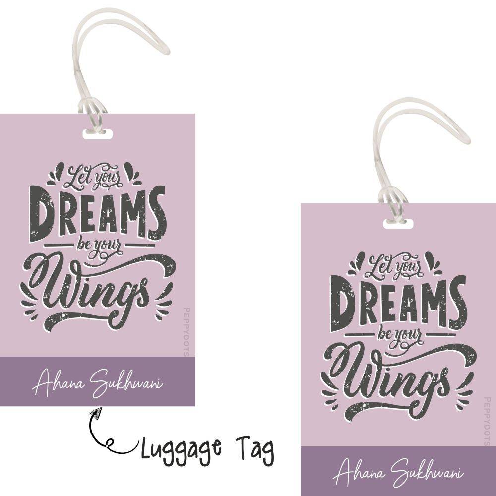 Luggage Tag - Wings to Dream - Pack of 2 Tags - PREPAID ONLY Buy @ ₹299