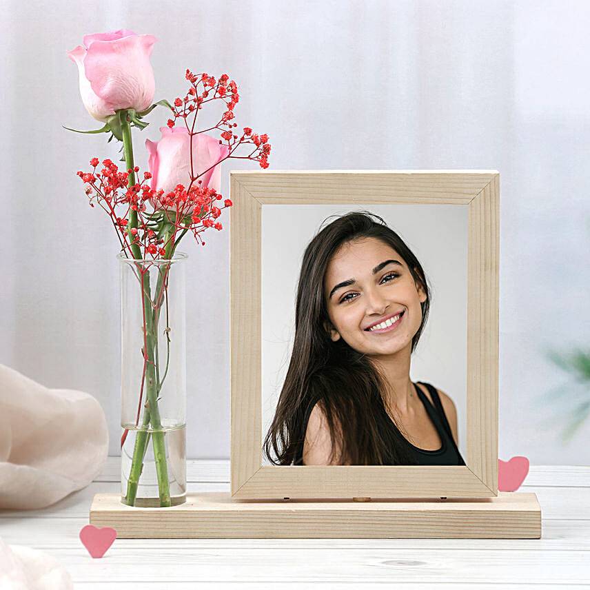 Personalised Photo Frame with Roses