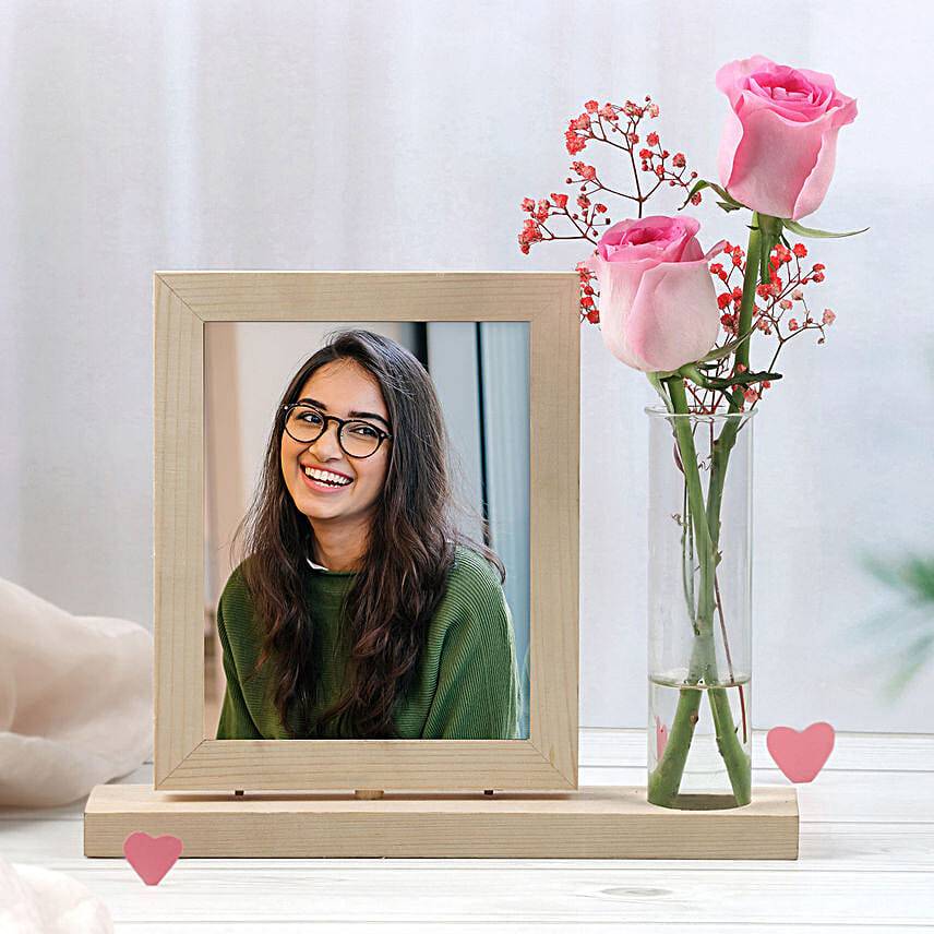 Personalised Photo Frame with Roses