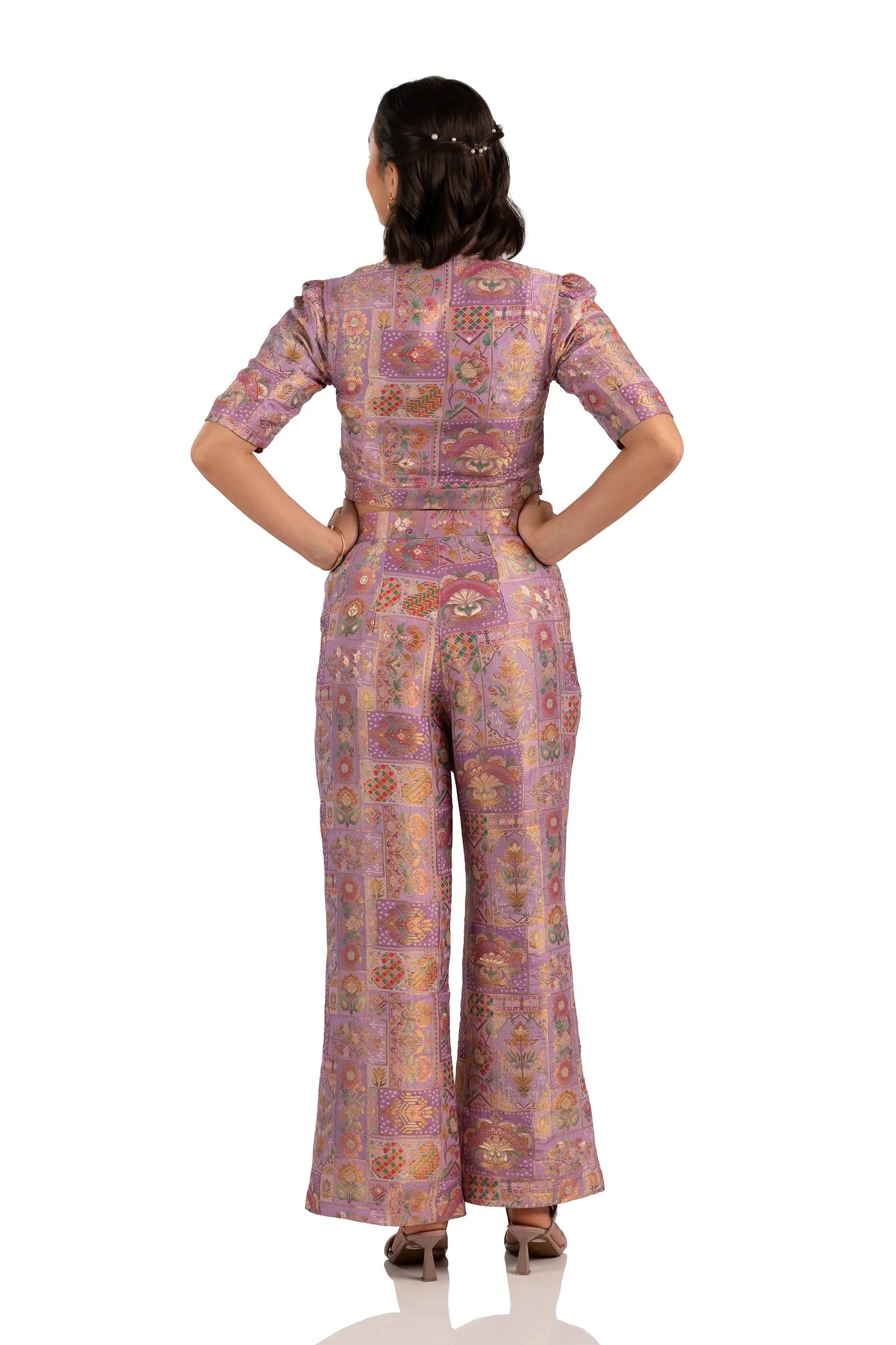 Lilac Jacquard Floral Co-Ord Sets