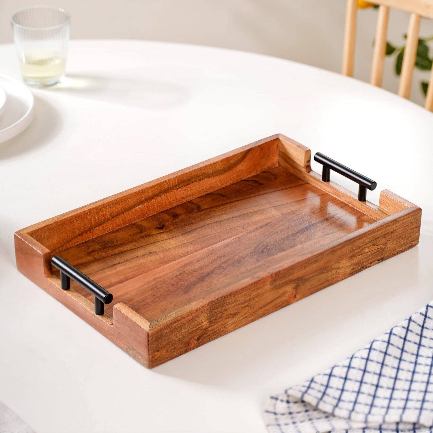Wooden Tray With Handles buy only at ₹1390