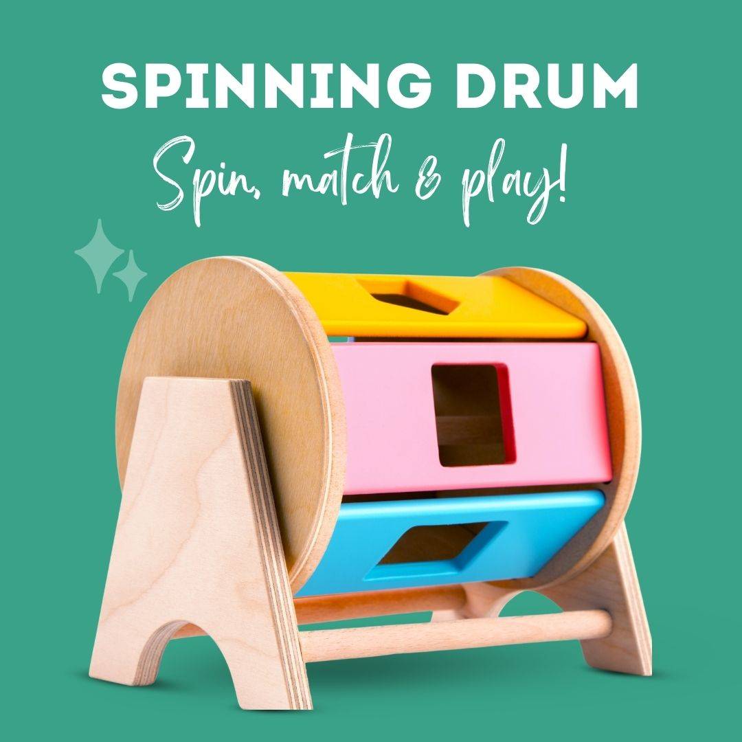 Cots and Cuddles Wooden Spinning Wheel with Shape Sorter Toy for Kids Buy @ ₹1099