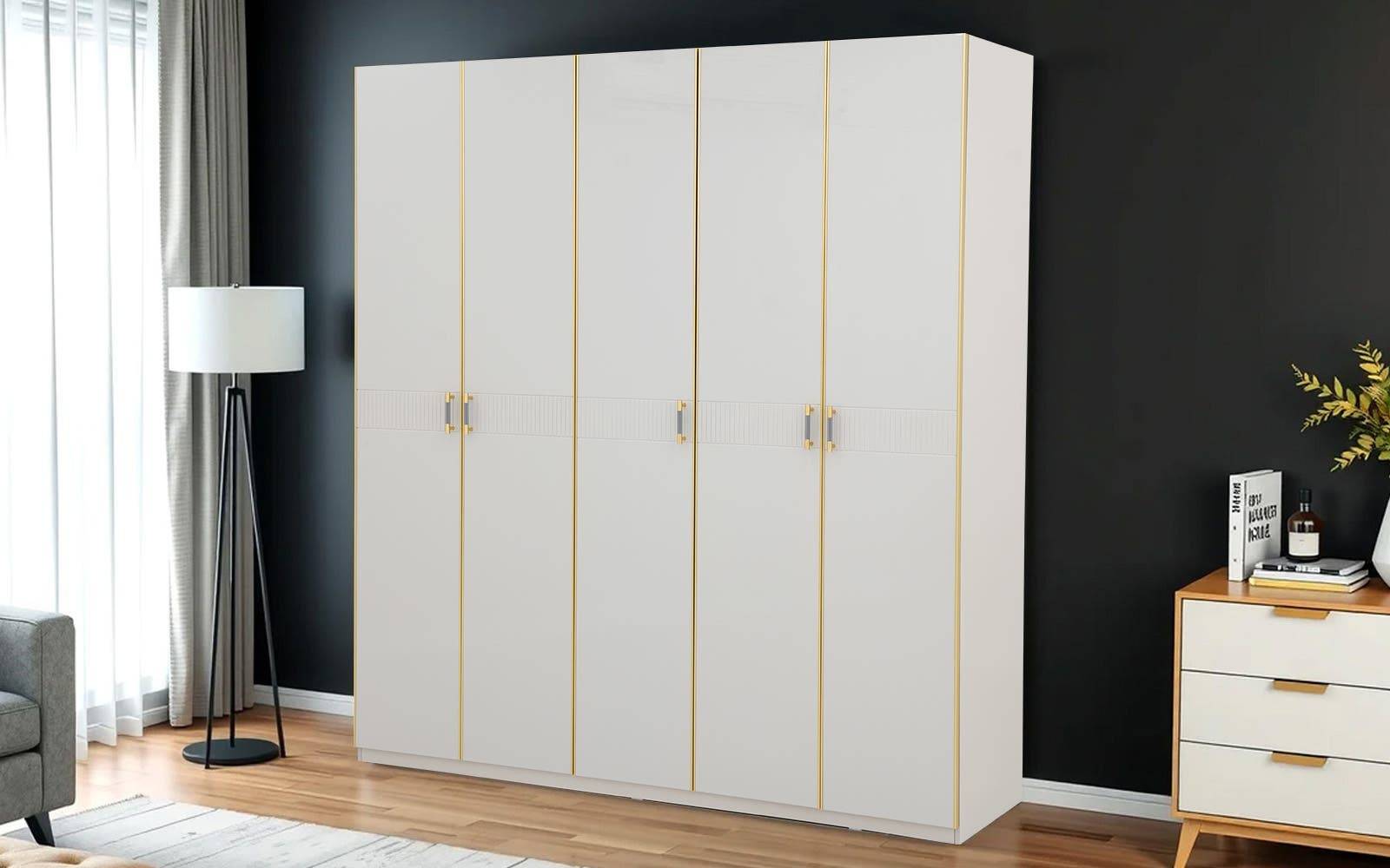 Royaloak Zurich High Gloss 5 Door Wardrobe