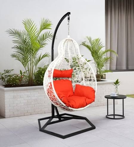 Jungfrau Wicker Swing In White Color