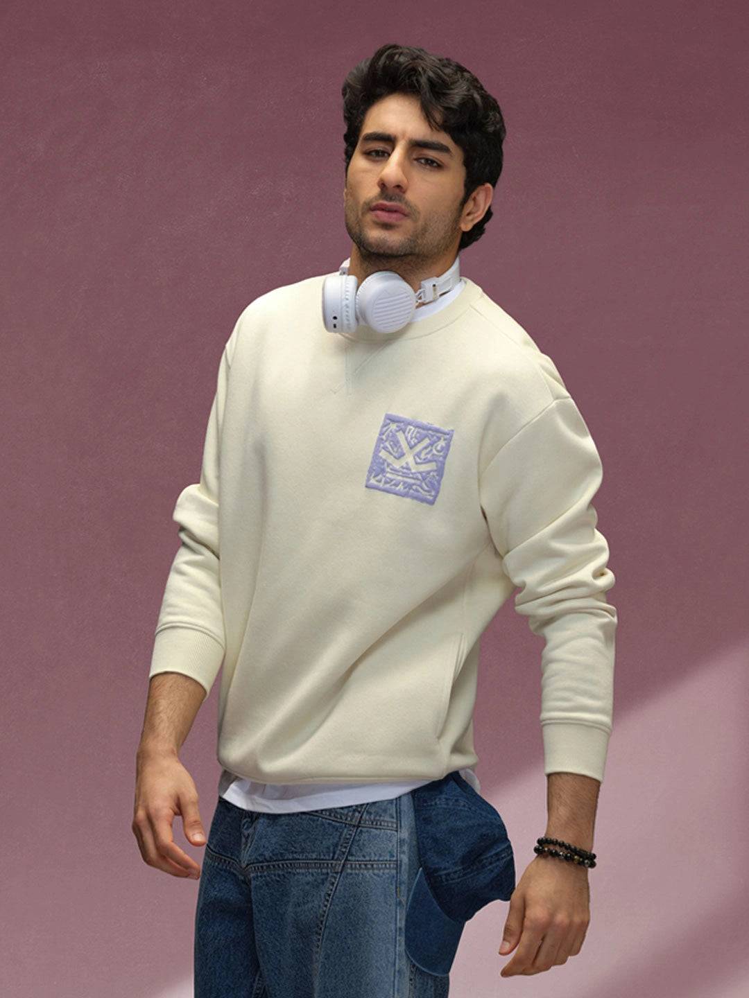 Looper Terry Comfort Fit T-Shirt With V-Insert Neck & Logo Branding | Yellow