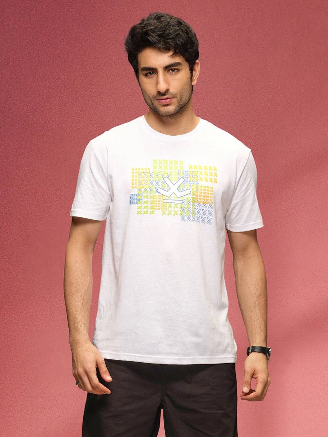 Cross-Stitch Inspired Brand Carrier Crew Neck With Embroidery   | Off White