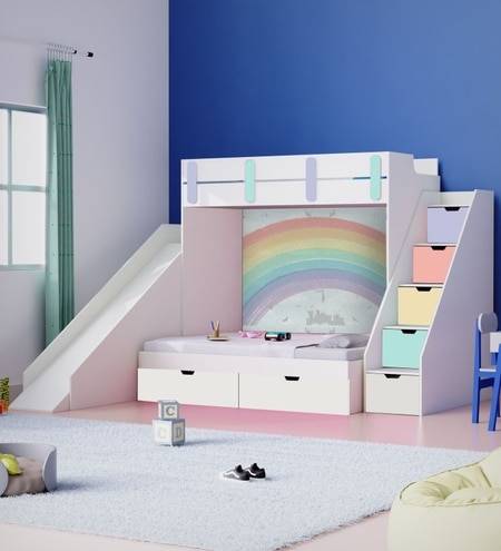 Sleep N SlideBunk Bed 6X5 Drawers On Wheels In Rainbow Colour62