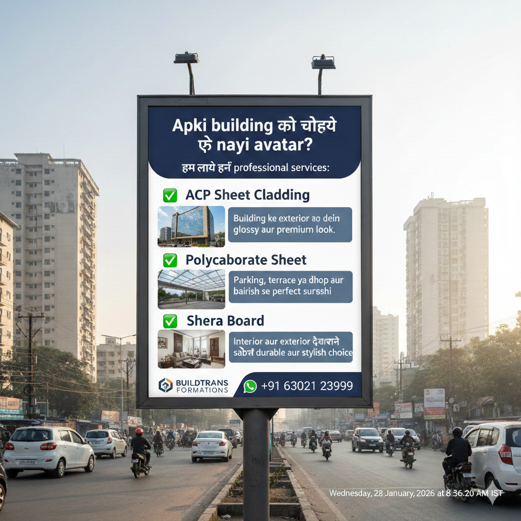 polycarbonate sheet work & acp sheet cladding workers & Shera board