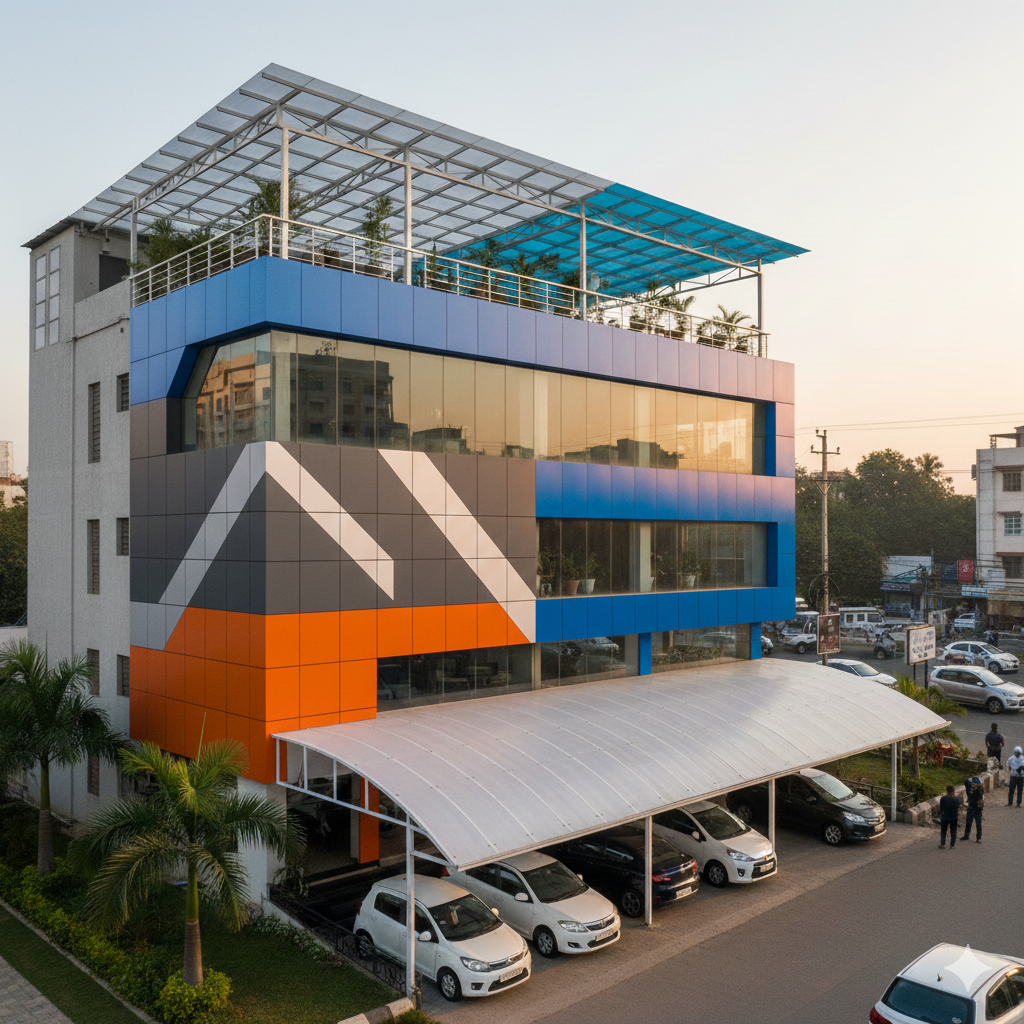 ACP sheet & HPL sheet & polycarbonate sheet work & ACP cladding work & Shera board