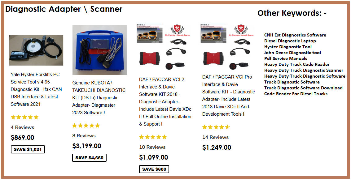My-Premium-Manual-Source: Diesel Diagnostic Laptop